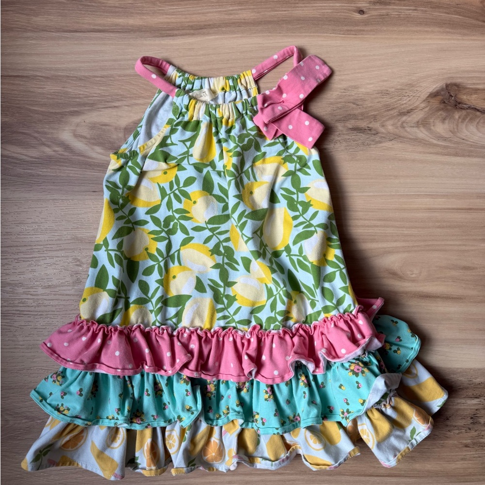 Floral Kids Dress with Ruffle Details